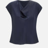 Camicetta in seta con scollo a cappuccio V796112595 403CBL VINCE. 