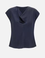Camicetta in seta con scollo a cappuccio V796112595 403CBL VINCE. 