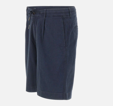 WOOLRICH Shorts in misto lino e cotone con pinces BLUE Uomo 