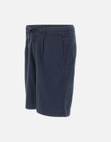 WOOLRICH Shorts in misto lino e cotone con pinces BLUE Uomo 