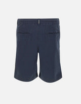 WOOLRICH Shorts in misto lino e cotone con pinces BLUE Uomo 
