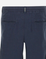 WOOLRICH Shorts in misto lino e cotone con pinces BLUE Uomo 