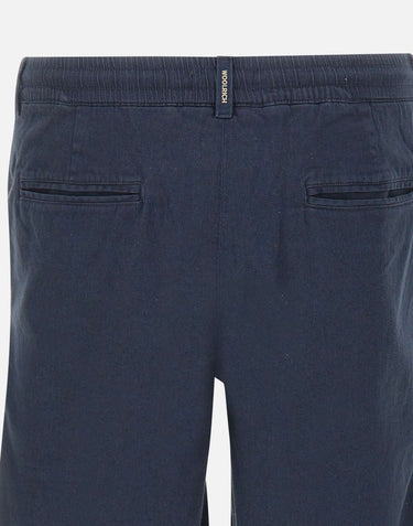 WOOLRICH Shorts in misto lino e cotone con pinces BLUE Uomo 