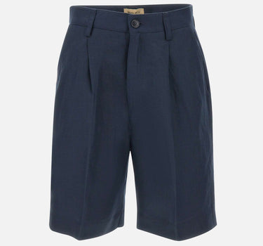 WOOLRICH Shorts in misto lyocell e lino BLUE Donna 