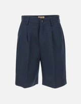 WOOLRICH Shorts in misto lyocell e lino BLUE Donna 