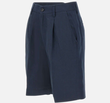 WOOLRICH Shorts in misto lyocell e lino BLUE Donna 
