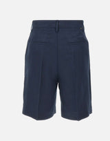 WOOLRICH Shorts in misto lyocell e lino BLUE Donna 