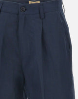 WOOLRICH Shorts in misto lyocell e lino BLUE Donna 