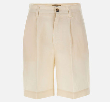 WOOLRICH Shorts in misto lyocell e lino WHITE Donna 