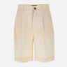 WOOLRICH Shorts in misto lyocell e lino WHITE Donna 