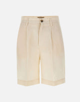 WOOLRICH Shorts in misto lyocell e lino WHITE Donna 
