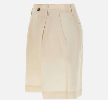 WOOLRICH Shorts in misto lyocell e lino WHITE Donna 