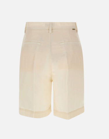 WOOLRICH Shorts in misto lyocell e lino WHITE Donna 