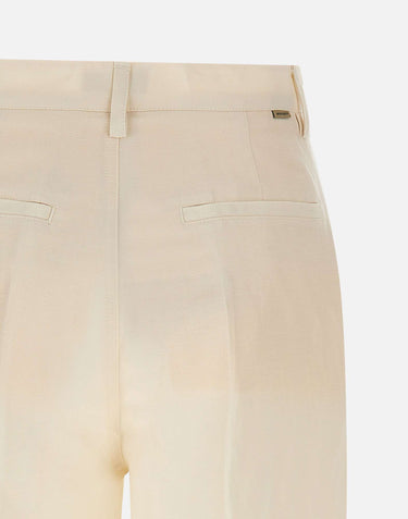 WOOLRICH Shorts in misto lyocell e lino WHITE Donna 