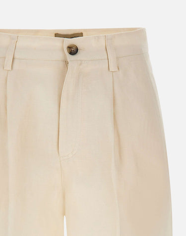 WOOLRICH Shorts in misto lyocell e lino WHITE Donna 