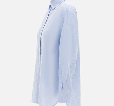 WOOLRICH Camicia "Boyfriend" in misto cotone e lino Light Blue Donna 
