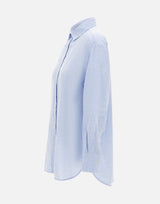 WOOLRICH Camicia "Boyfriend" in misto cotone e lino Light Blue Donna 