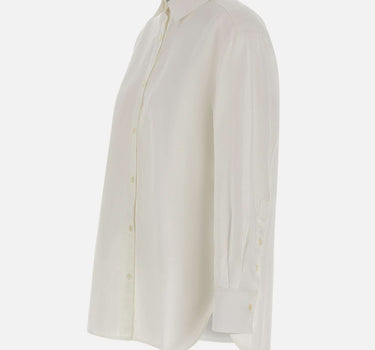 WOOLRICH Camicia "Boyfriend" in misto cotone e lino WHITE Donna 