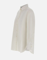 WOOLRICH Camicia "Boyfriend" in misto cotone e lino WHITE Donna 