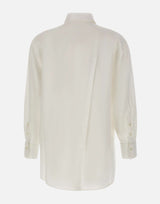 WOOLRICH Camicia "Boyfriend" in misto cotone e lino WHITE Donna 