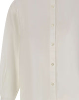 WOOLRICH Camicia "Boyfriend" in misto cotone e lino WHITE Donna 
