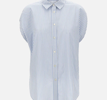 WOOLRICH Camicia in popeline di cotone a righe Light Blue Donna 
