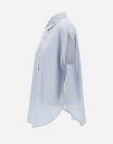WOOLRICH Camicia in popeline di cotone a righe Light Blue Donna 