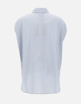 WOOLRICH Camicia in popeline di cotone a righe Light Blue Donna 