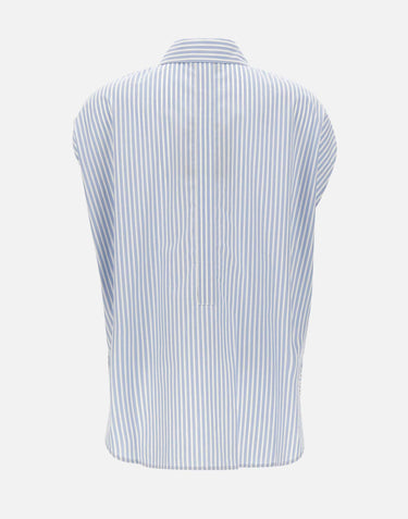 WOOLRICH Camicia in popeline di cotone a righe Light Blue Donna 