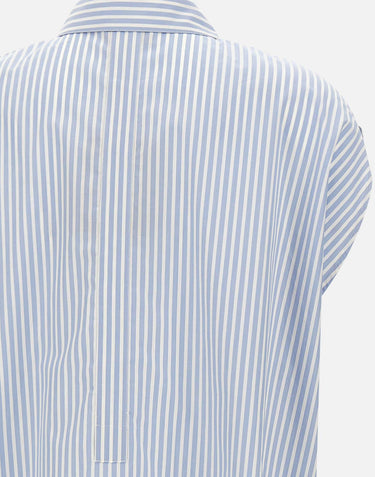 WOOLRICH Camicia in popeline di cotone a righe Light Blue Donna 