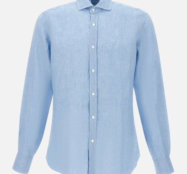 BARBA Camicia in  lino Light Blue Uomo 