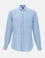 BARBA Camicia in  lino Light Blue Uomo 