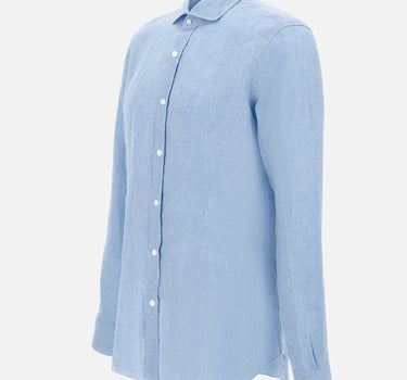 BARBA Camicia in  lino Light Blue Uomo 