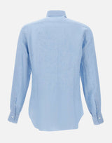 BARBA Camicia in  lino Light Blue Uomo 