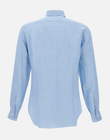 BARBA Camicia in  lino Light Blue Uomo 