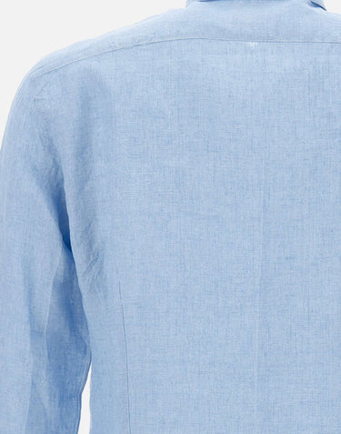 BARBA Camicia in  lino Light Blue Uomo 