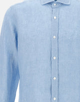 BARBA Camicia in  lino Light Blue Uomo 