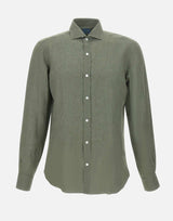 BARBA Camicia in  lino GREEN Uomo 