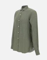 BARBA Camicia in  lino GREEN Uomo 