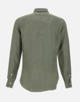 BARBA Camicia in  lino GREEN Uomo 