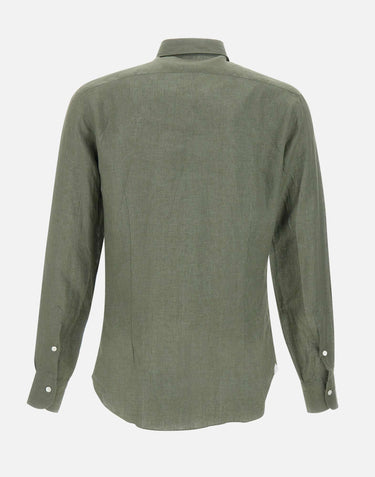 BARBA Camicia in  lino GREEN Uomo 