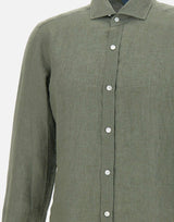 BARBA Camicia in  lino GREEN Uomo 