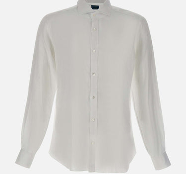 BARBA Camicia in  lino WHITE Uomo 