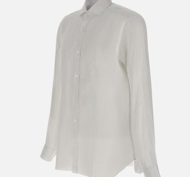 BARBA Camicia in  lino WHITE Uomo 