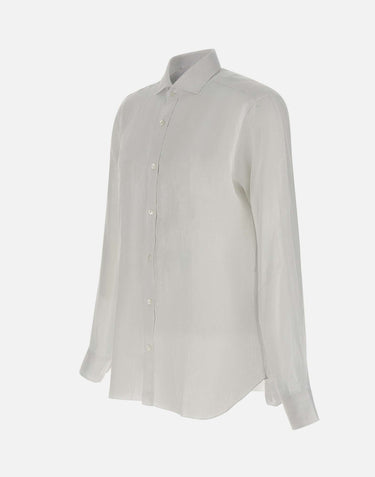 BARBA Camicia in  lino WHITE Uomo 