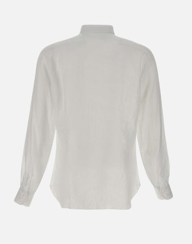 BARBA Camicia in  lino WHITE Uomo 
