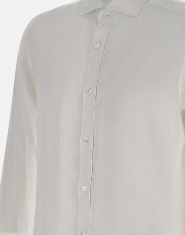 BARBA Camicia in  lino WHITE Uomo 