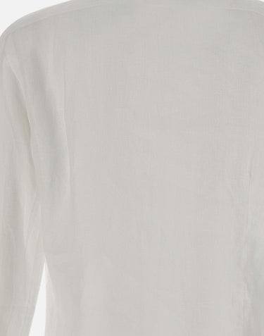 BARBA Camicia in  lino WHITE Uomo 