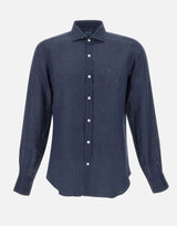 BARBA Camicia in  lino BLUE Uomo 