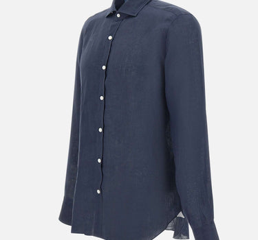 BARBA Camicia in  lino BLUE Uomo 